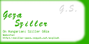 geza sziller business card