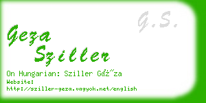 geza sziller business card
